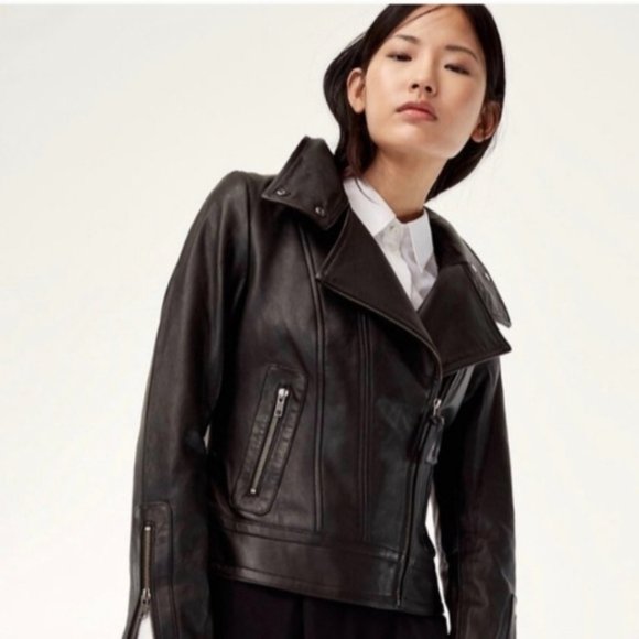 MACKAGE For ARITZIA Kenya Leather Jacket Biker Coat XXS - Picture 7 of 16